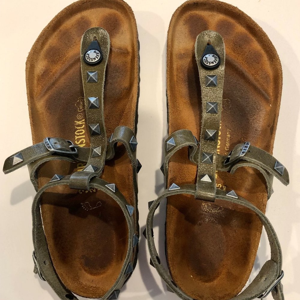 Birkenstock Marillia Army Green Studded US 8 EU 38